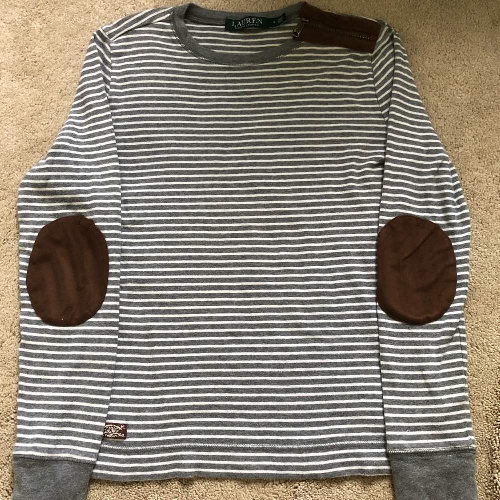 Ralph Lauren Long Sleeve blouse w/ faux leather